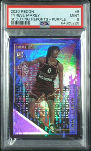 Tyrese Maxey - 2020 Panini Recon Scouting Reports Purple PSA 9