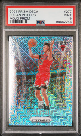 Julian Phillips - 2023 Panini Prizm Deca Basketball Mojo PSA 9