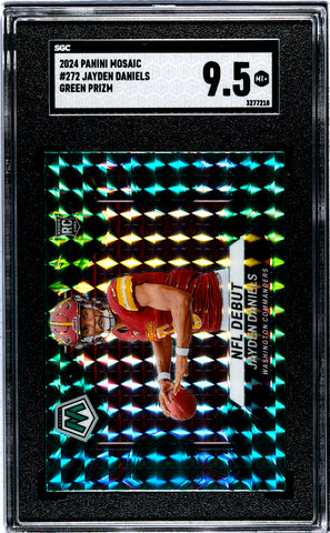 Jayden Daniels - 2024 Panini Mosaic Green Prizm SGC 9.5