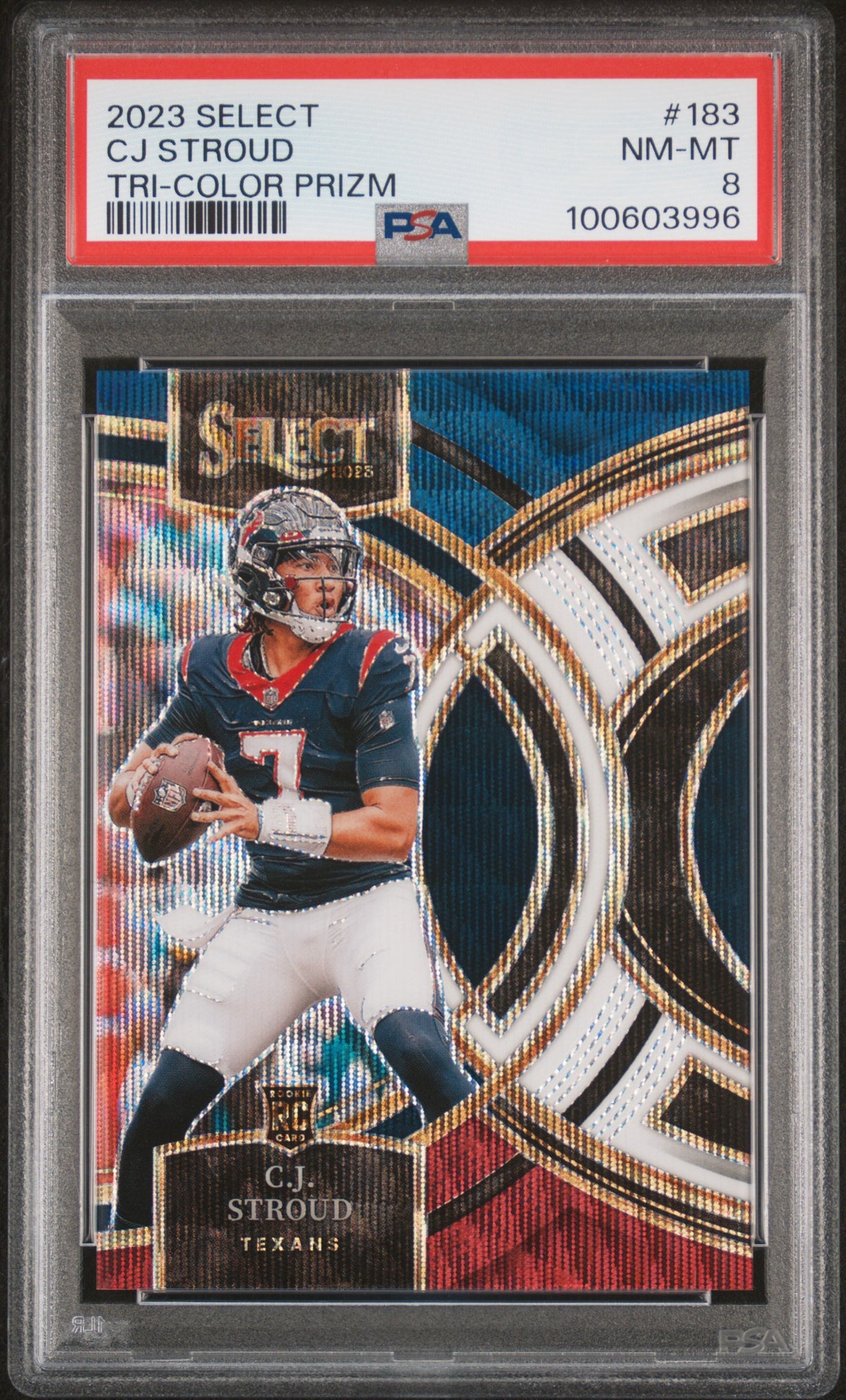 CJ Stroud - 2023 Panini Select Tri Color Prizm PSA 8 111/225