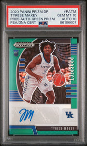 Tyrese Maxey - 2020 Panini Prizm Draft Picks Prospect Autographs Pros. Auto Green PSA 10