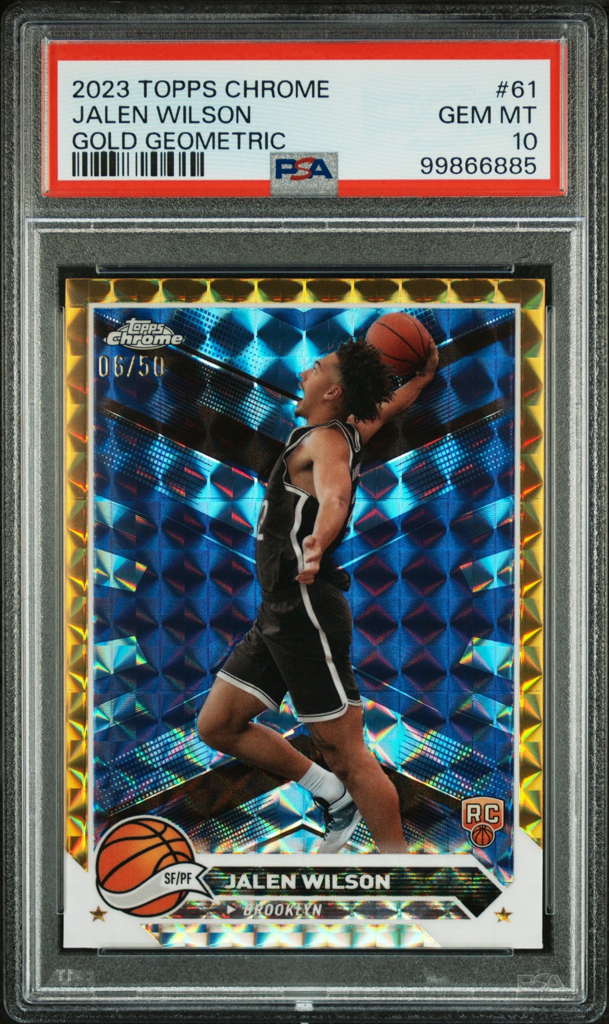 Jalen Wilson - 2023 Topps Chrome Gold Geometric PSA 10