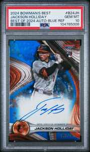 Jackson Holliday - 2024 Bowman's Best Best Of Autographs Blue Ref PSA 10 149/150