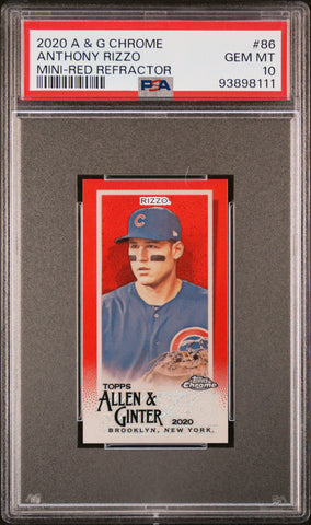 Anthony Rizzo - 2020 Topps Allen & Ginter Chrome Mini Red Refractor PSA 10