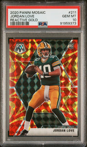 Jordan Love - 2020 Panini Mosaic Reactive Gold PSA 10