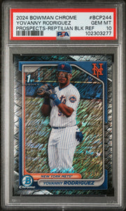 Yovanny Rodriguez - 2024 Bowman Chrome Prospects Reptilian BLK Ref PSA 10