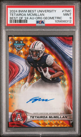 Tetairoa Mcmillan - 2024 Bowman Best U Best Of Autographs Org Geometric PSA 9