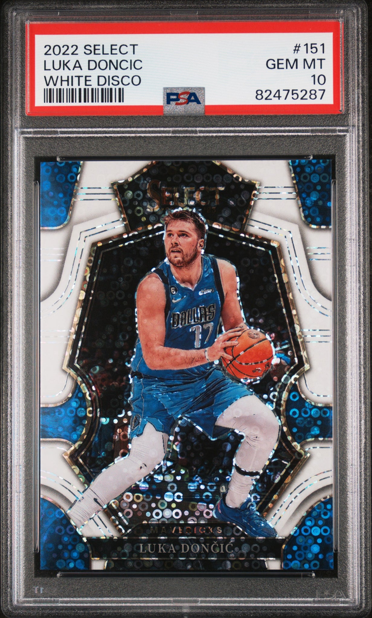 Luka Doncic - 2022 Panini Select White Disco PSA 10