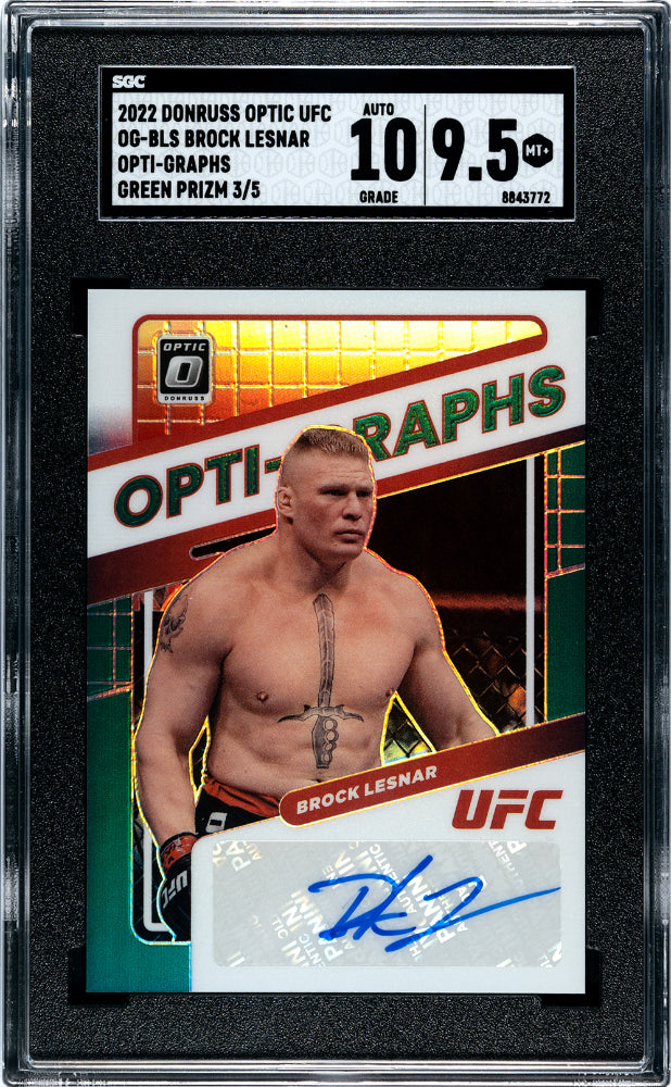 Brock Lesnar - 2022 Donruss Optic Ufc Graphs Green Prizm SGC 9.5