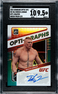 Brock Lesnar - 2022 Donruss Optic Ufc Graphs Green Prizm SGC 9.5