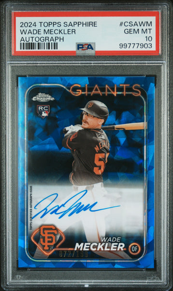 Wade Meckler - 2024 Topps Chrome Sapphire Chrome Sapphire Autographs PSA 10