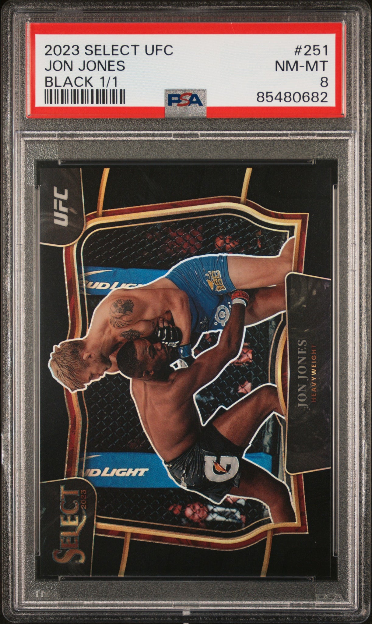 Jon Jones - 2023 Panini Select UFC Black 1 1 PSA 8 1/1