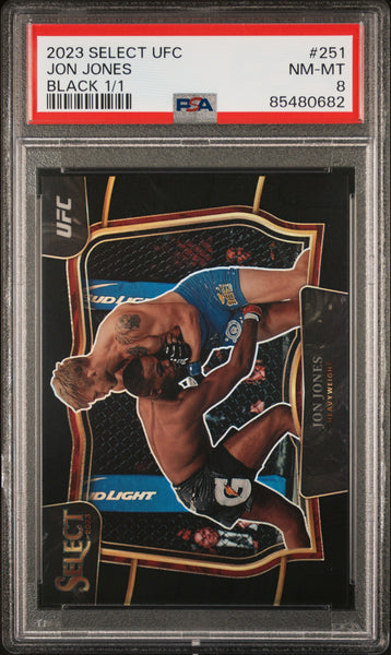 Jon Jones - 2023 Panini Select UFC Black 1 1 PSA 8 1/1