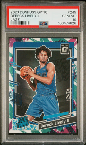 Dereck Lively II - 2023 Panini Donruss Optic Jazz PSA 10