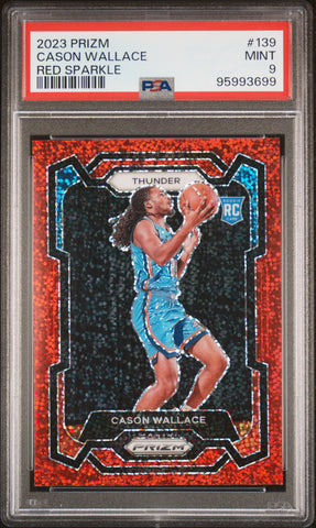 Cason Wallace - 2023 Panini Prizm Red Sparkle PSA 9