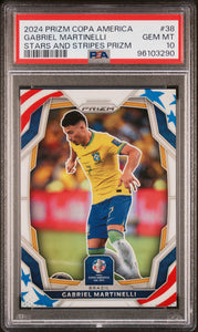 Gabriel Martinelli - 2024 Panini Prizm Copa America Stars And Stripes PSA 10