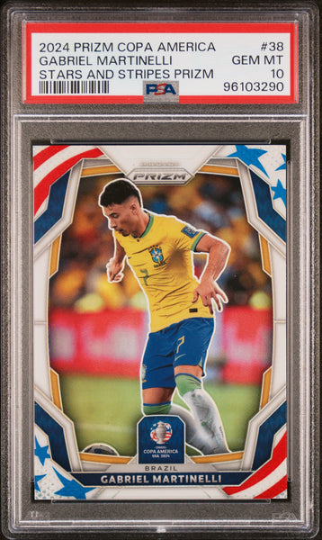 Gabriel Martinelli - 2024 Panini Prizm Copa America Stars And Stripes PSA 10