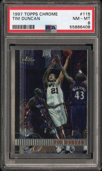 Tim Duncan - 1997 Topps Chrome PSA 8