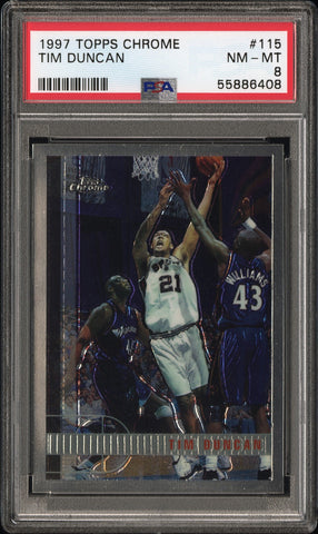 Tim Duncan - 1997 Topps Chrome PSA 8