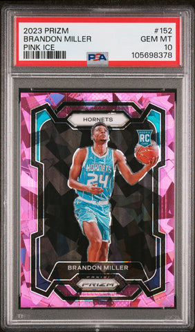 Brandon Miller - 2023 Panini Prizm Pink Ice PSA 10