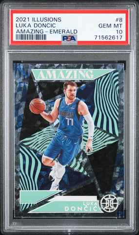 Luka Doncic - 2021 Panini Illusions Amazing Emerald PSA 10