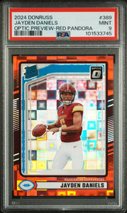 Jayden Daniels - 2024 Panini Donruss Optic Preview Red Pandora PSA 9