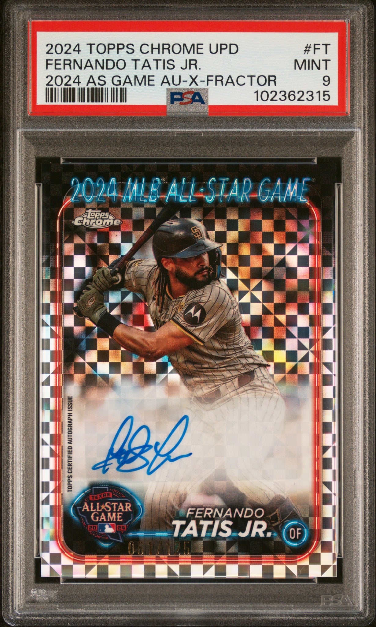 Fernando Tatis JR. - 2024 Topps Chrome Update ASG Auto X-Fractor PSA 9 /125