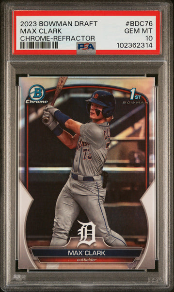 Max Clark - 2023 Bowman Draft Chrome Refractor PSA 10