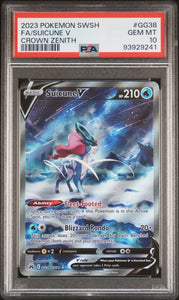 PokéMon TCG Suicune V Fa #GG38 Crown Zenith PSA 10