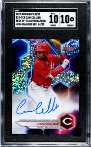 Cam Collier 2023 Bowman's Best Of Autograph Mini Diamond Refractor SGC 10 14/25