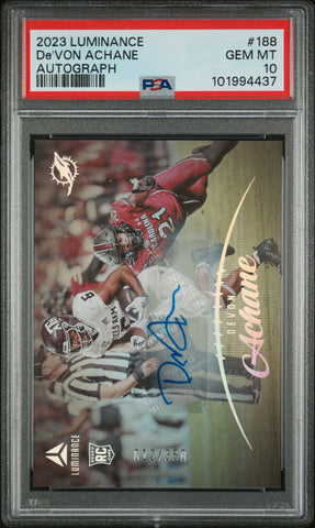 De'von Achane - 2023 Panini Luminance Autograph PSA 10