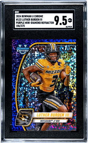 Luther Burden III - 2024 Bowman U Chrome Purple Mini Dmnd. Refractor SGC 9.5