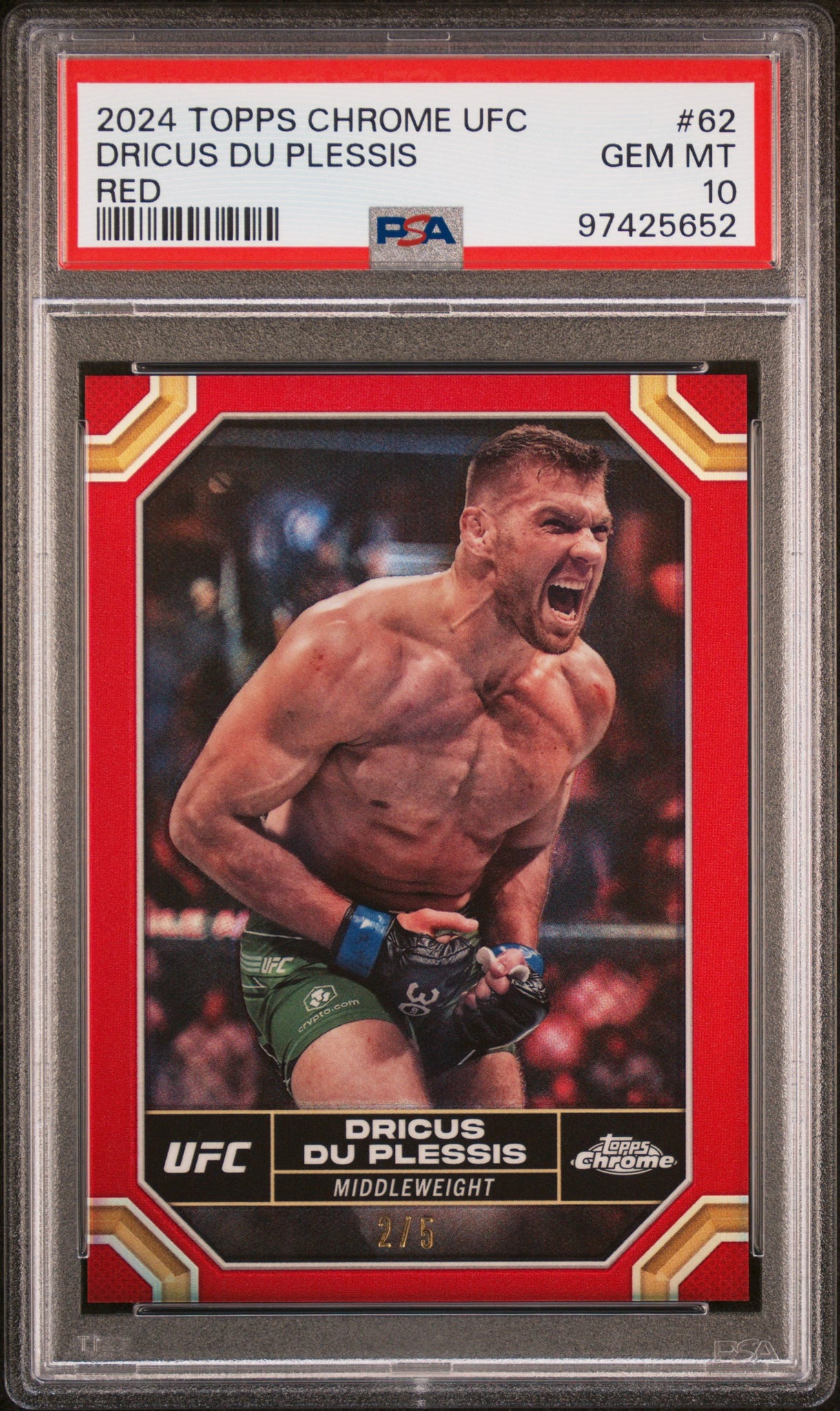 Dricus Du Plessis - 2024 Topps Chrome UFC Red Refractor PSA 10