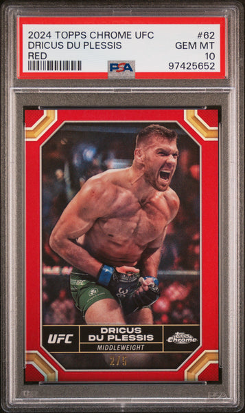 Dricus Du Plessis - 2024 Topps Chrome UFC Red Refractor PSA 10