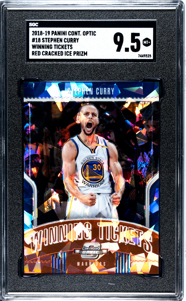 Stephen Curry - 2018 Panini Contenders Optic Winning Tickets Red Cracked Ice Prizm SGC 9.5