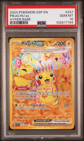 Pokemon TCG Pikachu EX #247 Hyper Rare PSA 10