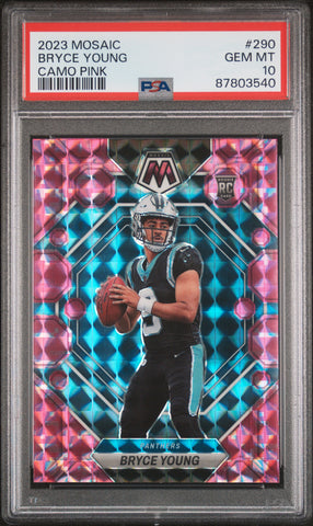 Bryce Young - 2023 Panini Mosaic Camo Pink PSA 10