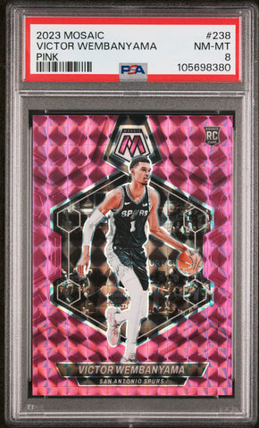 Victor Wembanyama - 2023 Panini Mosaic Pink PSA 8