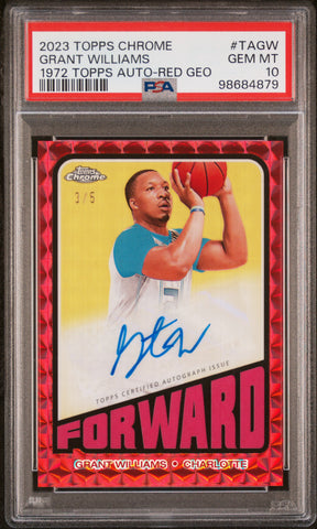 Grant Williams - 2023 Topps Chrome 1972 Topps Autographs Red Geo PSA 10