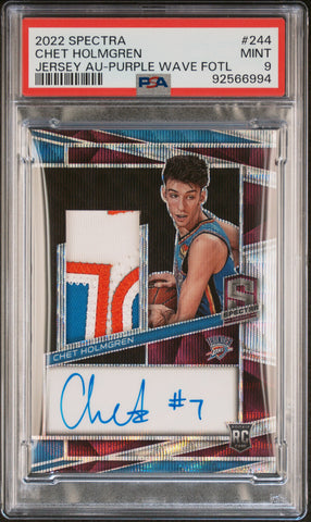 Chet Holmgren - 2022 Panini Spectra Jersey Au Purple Wave Fotl PSA 9 7/8 JSY #