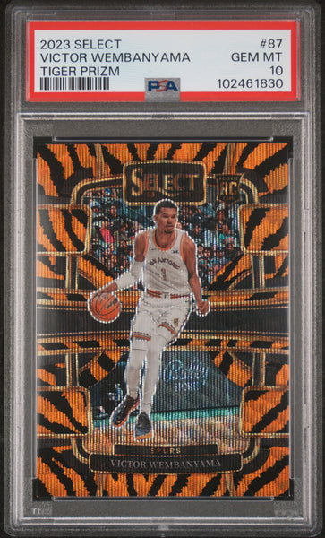 Victor Wembanyama - 2023 Panini Select Tiger Prizm PSA 10