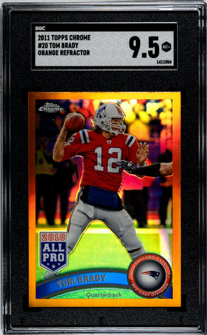 Tom Brady - 2011 Topps Chrome Orange Refractor SGC 9.5