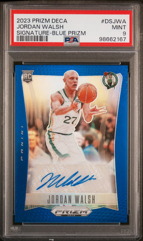 Jordan Walsh - 2023 Panini Prizm Deca Signatures Blue PSA 9