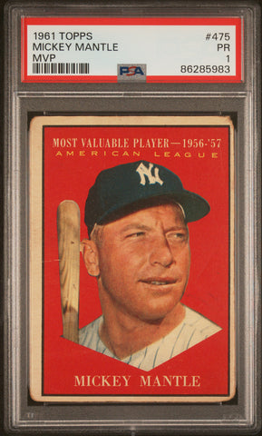 Mickey Mantle - 1961 Topps MVP PSA 1