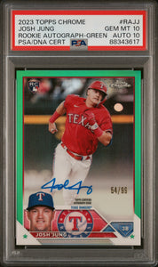 Josh Jung - 2023 Topps Chrome Rookie Autograph Green Ref PSA 10