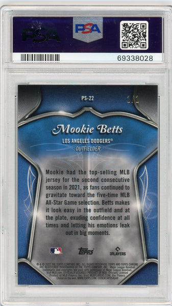 MOOKIE BETTS - 2022 Baseball Chrome Pinstriped/Club Plaques Rose Gold 1/1 PSA 10