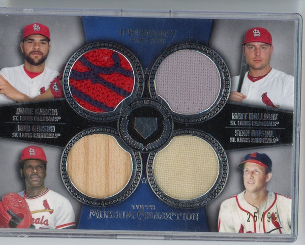 MUSIAL / GIBSON / HOLLIDAY / GARCIA - 2013 Baseball Museum Collection Quad Patch 25/99