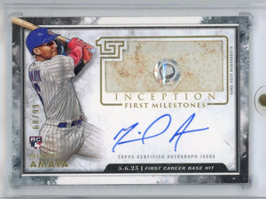 MIGUEL AMAYA - 2023 Baseball Topps Inception "First Milestones" Rookie Patch Auto 68/99
