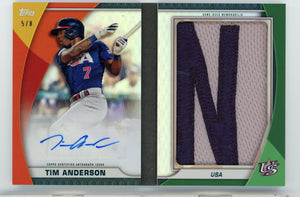 TIM ANDERSON - 2023 Baseball World Baseball Classic Booklet Patch Auto 5/8