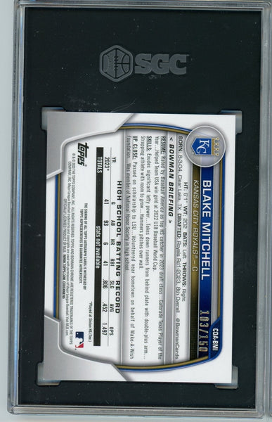 BLAKE MITCHELL - 2023 Baseball Bowman Chrome Blue Refractor Auto SGC 9.5